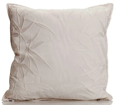 Yastıkminder Koton Polyester Kemik Kabartma Yapraklar Dekoratif Yastık Kırlent Kılıfı resmi