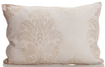Yastıkminder Şönil Ekru Damask Desen Dekoratif Yastık Kılıfı resmi