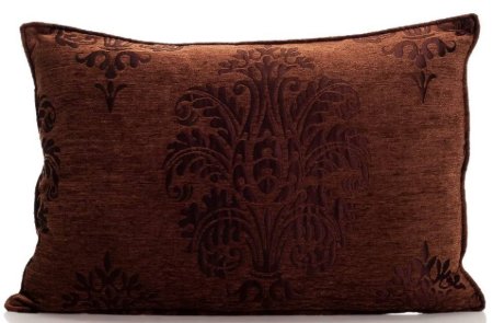 Yastıkminder Şönil Kahve Damask Desen Dekoratif Yastık Kılıfı resmi