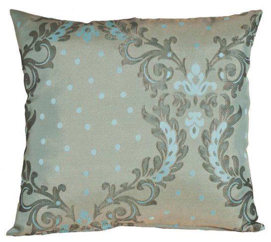 Yastıkminder Tafta Turkuaz Puantiye Damask Desen Yastık Kılıf resmi