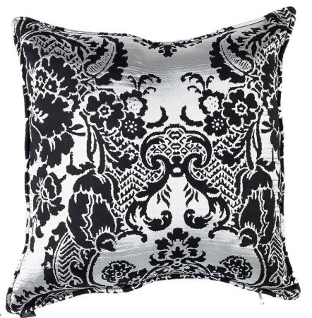 Yastıkminder Tafta Siyah Kaftan Damask Dekoratif Yastık Kılıfı resmi