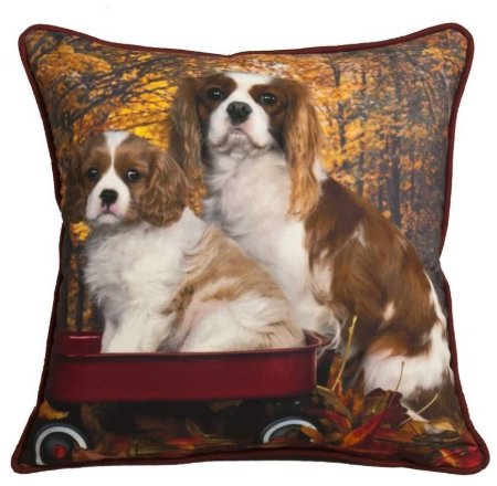Yastıkminder Polyester Köpek Dijital Baskı Bordo Kahve Dekoratif Yastık Kılıfı resmi