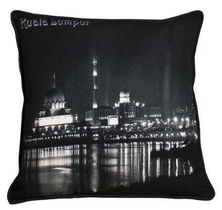 Yastıkminder Koton Polyester Ülke Malezya siyah beyaz Dijital Baskılı Yastık resmi