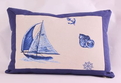 Resim Yastıkminder Koton Kemik Mavi Yelken Desen Yastık