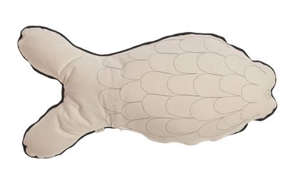 Resim Yastıkminder Koton Beyaz Çatal Kuyruk Pul Nakışlı Balık Yastık