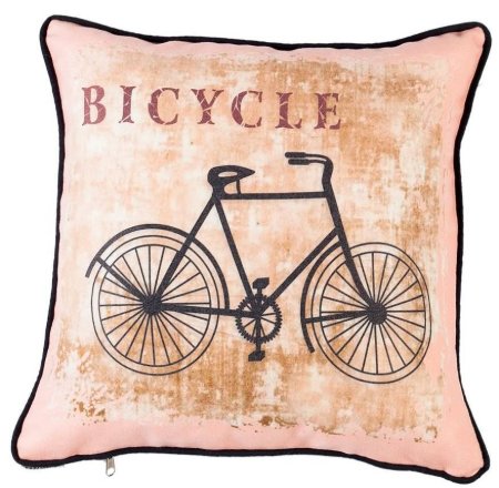 Yastıkminder Polyester Kahve Bej Bisiklet Dijital Baskı Yastık resmi
