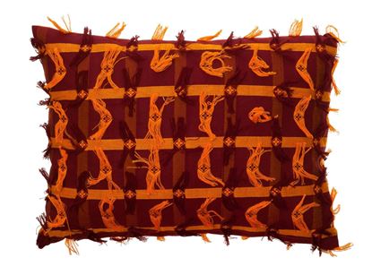 Resim Yastıkminder Koton Oranj Bordo Dokuma Dekoratif Yastık