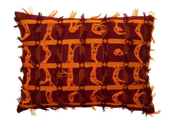 resm Yastıkminder Koton Oranj Bordo Dokuma Dekoratif Yastık