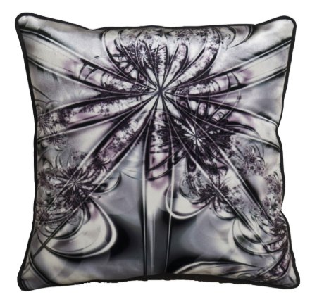 Yastıkminder Polyester Gri Çiçek Yansımalı Dekoratif Yastık Kılıfı resmi