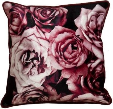 Yastıkminder Polyester Pembe Bordo Güller Dijital Baskılı Yastık Kılıfı resmi