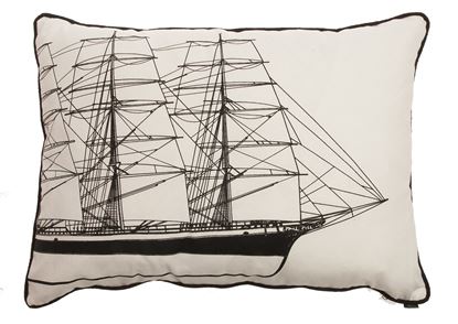 Resim Yastıkminder Koton Siyah Beyaz Yelken Yat Desenli Yastık