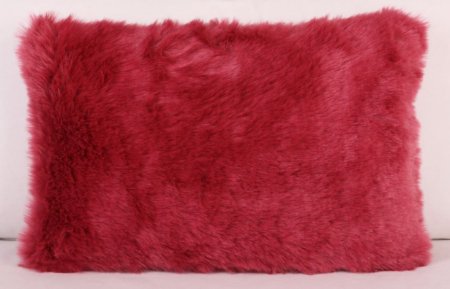 Polyester Pelüş Pembe Dekoratif Yastık Kılıfı resmi