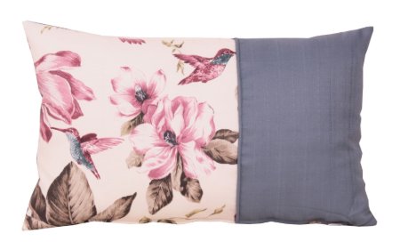 Koton Polyester Mavi Ekru Çiçekli Yastık Kılıfı resmi