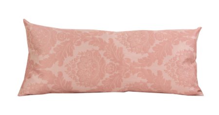 Yastıkminder Tafta Pembe Pudra Damask Desen Dekoratif Yastık resmi