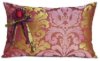 Yastıkminder Tafta Pembe Fıstık Damask Ottoman Desen Gül Fiyonklu Yastık resmi
