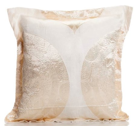 Yastıkminder Tafta Beyaz Bej Ottoman Osmanlı Miğfer Kaftan Yastık Kılıfı resmi