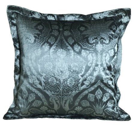 Yastıkminder Tafta Gri Damask Ottaman Osmanlı Desen Yastık resmi