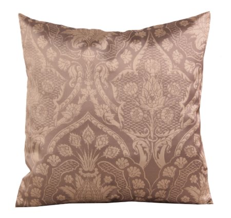 Yastıkminder Tafta Haki Bej Osmanlı Damask Ottoman Desen Yastık Kılıfı resmi