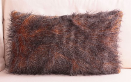 Peluş Keten Kum Sarı Gri Dekoratif Yastık resmi