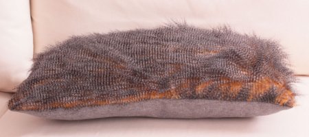 Peluş Keten Kum Sarı Gri Dekoratif Yastık resmi