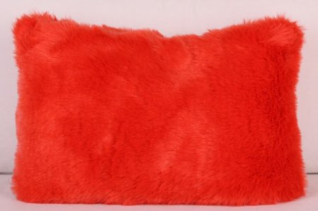 Polyester Pelüş Kırmızı Dekoratif Yastık Kılıfı Kılıfı resmi