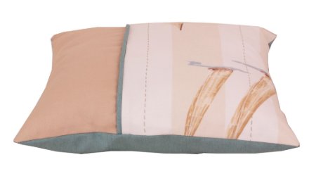 Koton Ekru Bej Mavi Pupa Yelken Patchwork Dekoratif Yastık Kılıf resmi
