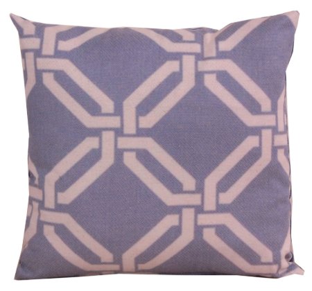 Polyester Koton Mavi Ekru Geometrik Baskılı Dekoratif Yastık resmi