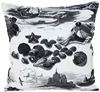 resm Yastıkminder Koton Siyah Beyaz Deniz Figürlü Dekoratif Yastık