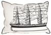 resm Yastıkminder Koton Siyah Beyaz Yelken Yat Desenli Yastık