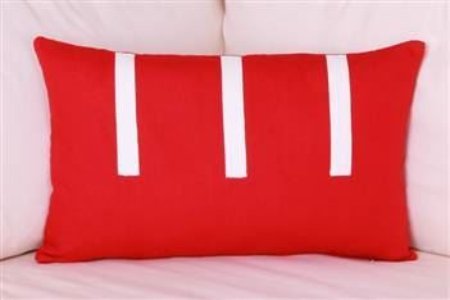 Koton Kırmızı Beyaz Şeritli Dekoratif yastık Kılıfı resmi