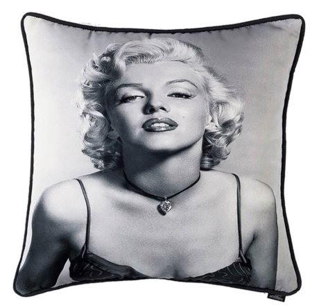 Yastıkminder Polyester Siyah Beyaz Marilny Monroe Dijital Baskı Yastık Kılıfı resmi