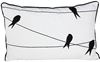 resm Yastıkminder Koton Siyah Beyaz Teldeki Kuş Motifli Yastık