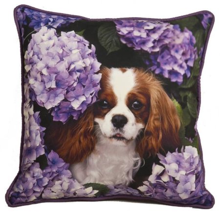 Yastıkminder Polyester Kumaş Dijital Baskı Kahverengi Köpekli Yastık resmi