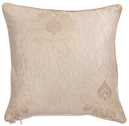 Tafta Ekru Damask Desen Dekoratif Yastık Kılıfı resmi
