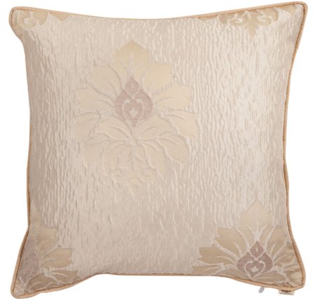 Tafta Ekru Damask Desen Dekoratif Yastık Kılıfı resmi