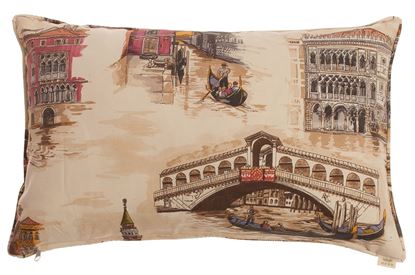 Resim Yastıkminder Koton Ekru Taba Venedik Temalı Dekoratif Yastık