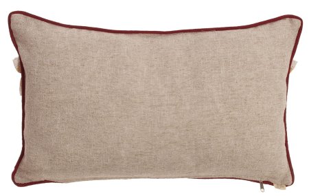 KOTON BORDO FARBELALI  TOILE DU JOUY DESEN DEKORATIF KIRLENT YASTIK KILIFI resmi