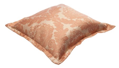 Yastıkminder Tafta Pembe Pudra Damask Desen Dekoratif Yastık Kılıfı resmi