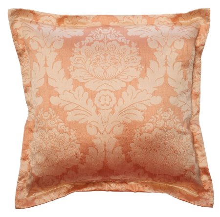 Yastıkminder Tafta Pembe Pudra Damask Desen Dekoratif Yastık Kılıfı resmi