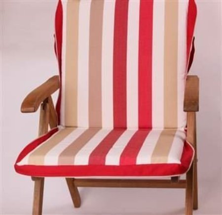 Polyester Kırmızı Bordo Çizgili  Çanta Şezlong Minderi resmi