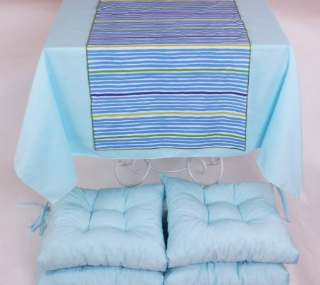 Polyester Mavi 4 lü Minder Seti resmi