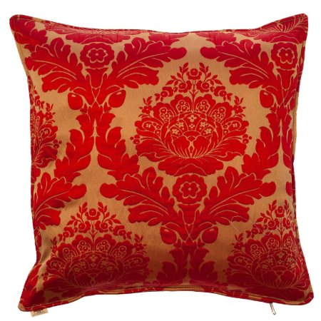 TAFTA KIRMIZI BEJ OTTOMAN OSMANLI DAMASK KAFTAN YASTIK  KILIFI resmi