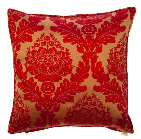 TAFTA KIRMIZI BEJ OTTOMAN OSMANLI DAMASK KAFTAN YASTIK  KILIFI resmi