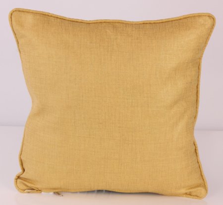 KETEN SARI POLYESTER ŞÖNIL YEŞIL EGZOTIK YAPRAKLAR DIJITAL BASKI YASTIK KILIFI resmi