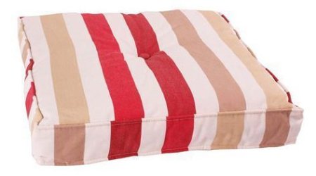 Polyester Bej Kırmızı Çizgili Minder resmi