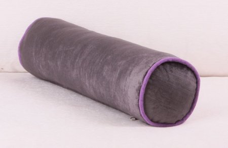 KOTON FÜME GRİ PARLAK KADİFE SOSİS YASTIK resmi