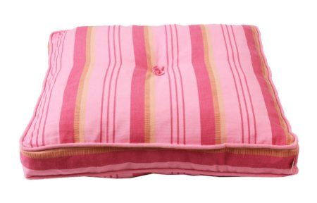 KOTON FUŞYA PEMBE SARI ÇİZGİLİ MİNDERİ resmi