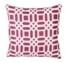 KADİFE ŞÖNİL BORDO BEYAZ GEOMETRİK DESEN BASKI DEKORATİF YASTIK KILIFI resmi