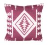 KADİFE ŞÖNİL BORDO BEYAZ GEMETRİK DESEN BASKI DEKORATİF YASTIK KILIFI resmi