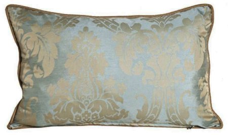 Yastıkminder Tafta Bej Buz Mavi Ottoman Damask Desen Yastık Kılıfı resmi